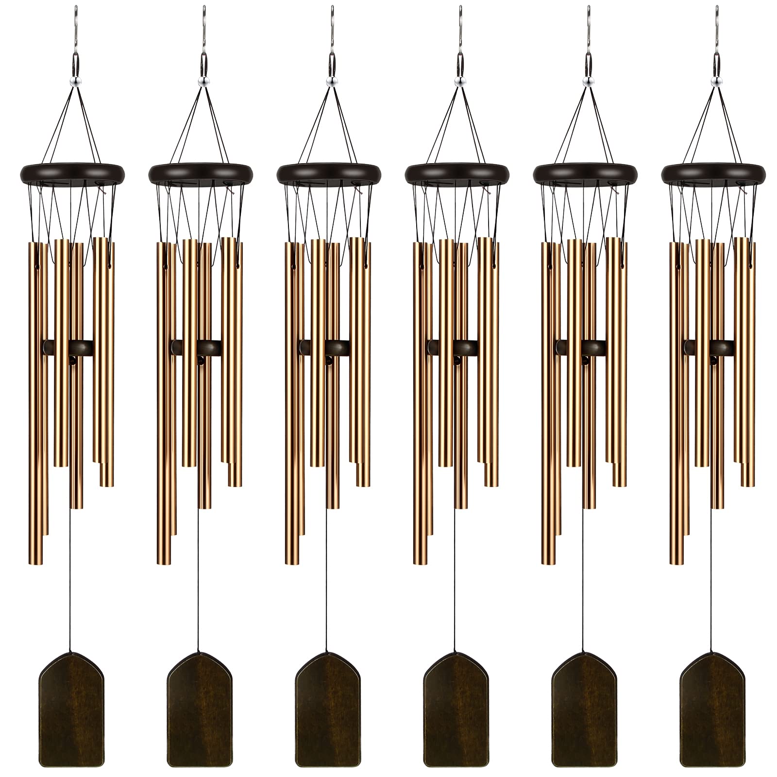 Yahenda front view bronze wind chimes showing rustic design and outdoor charm