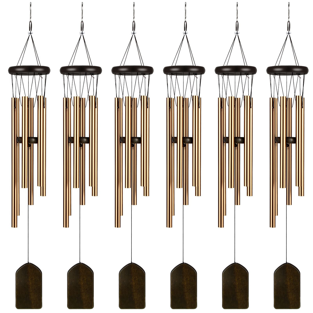 Yahenda front view bronze wind chimes showing rustic design and outdoor charm