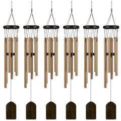 Yahenda front view bronze wind chimes showing rustic design and outdoor charm