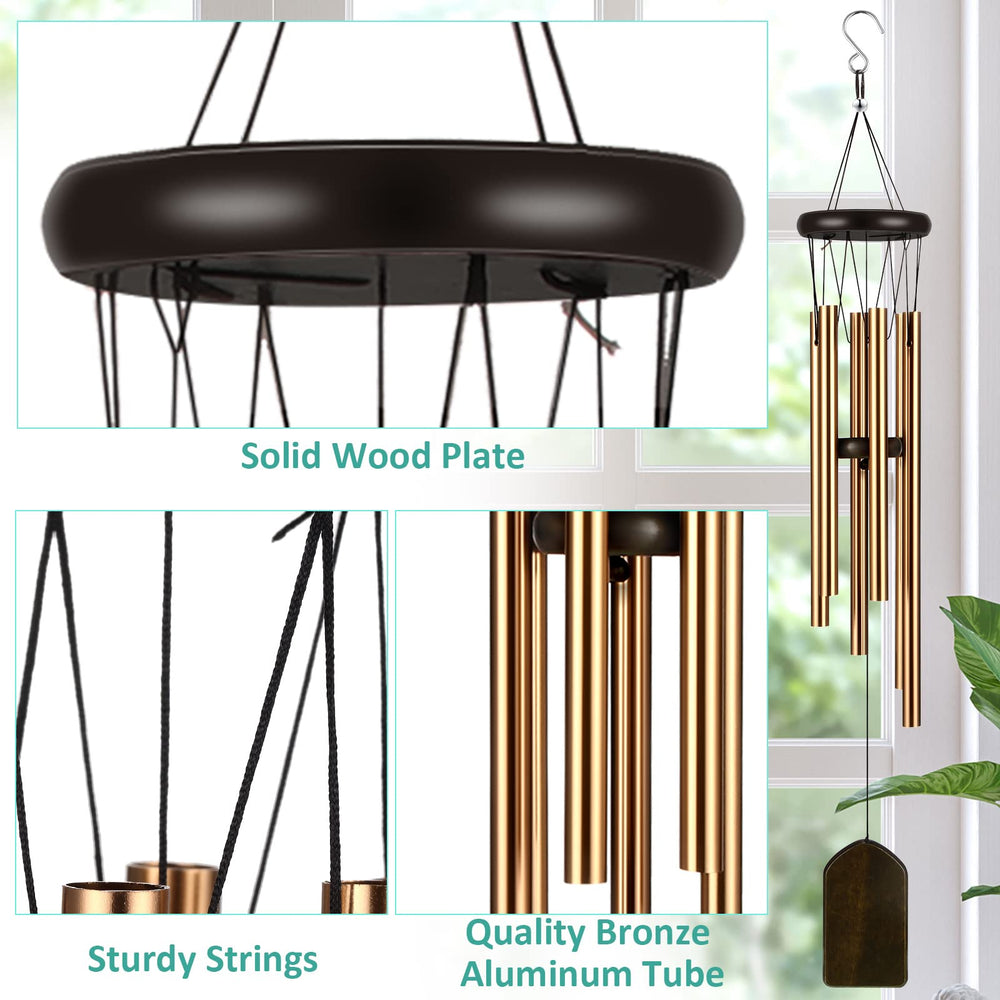 Yahenda wind chimes hung on patio creating soothing atmosphere and relaxation