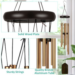 Yahenda wind chimes hung on patio creating soothing atmosphere and relaxation