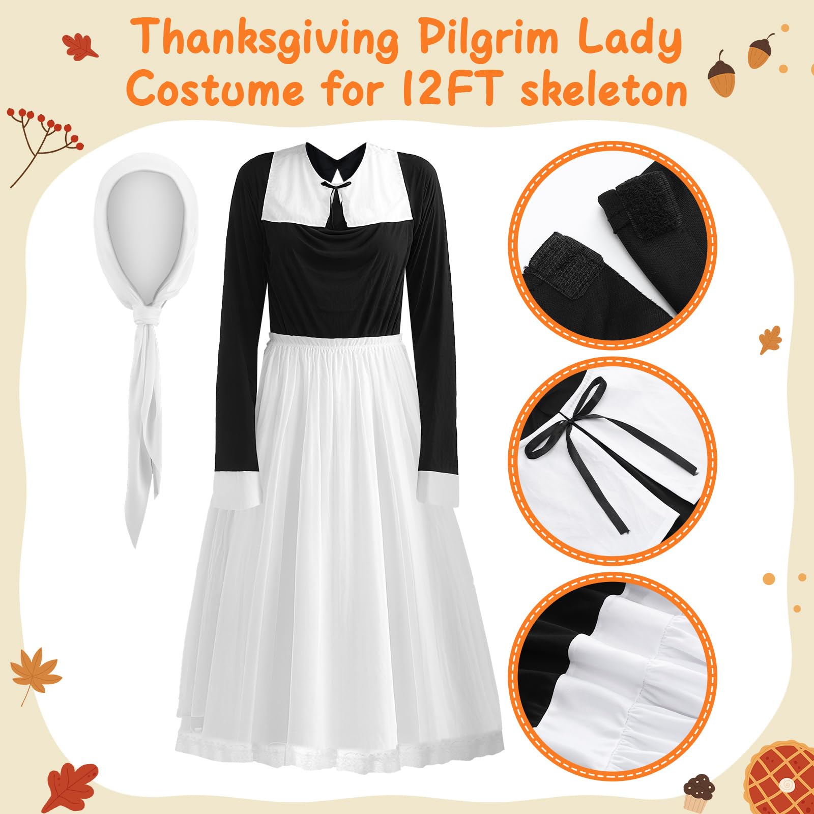 Yahenda black pilgrim skirt displayed full length, creates bold silhouette