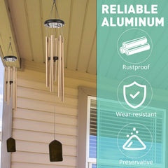 Yahenda wind chime held in hand to show 28-inch scale and installation ease