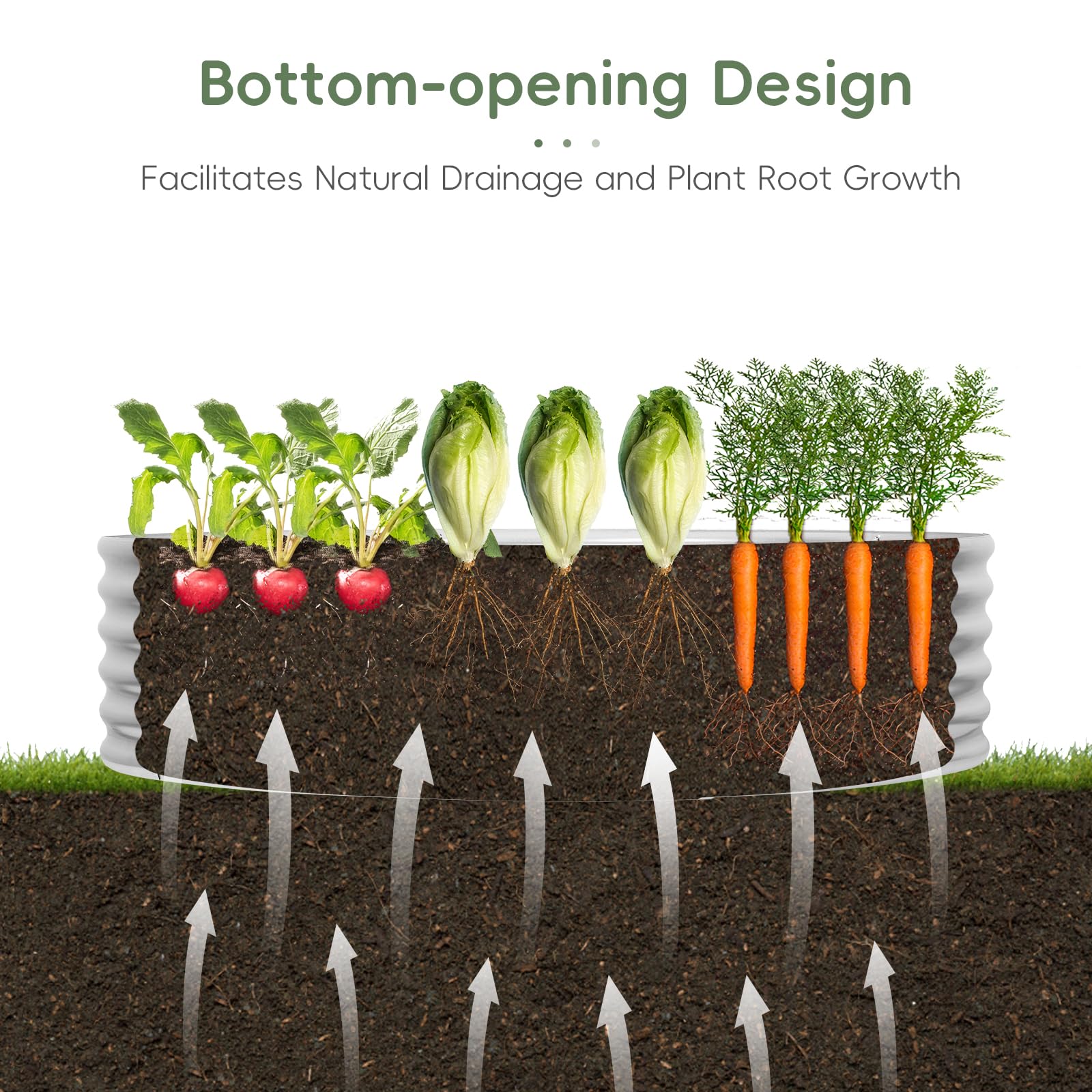 YAHKBTEN planter filled with herbs and flowers demonstrating planting capacity