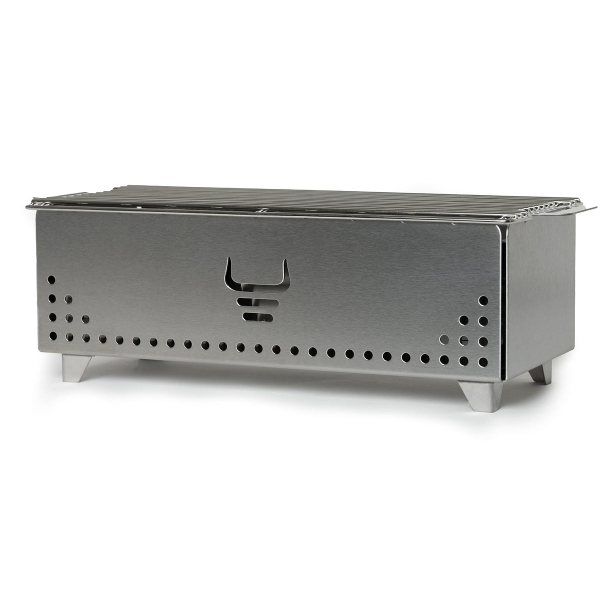 YAK GRILLS front view stainless steel showing durable build and portability benefit