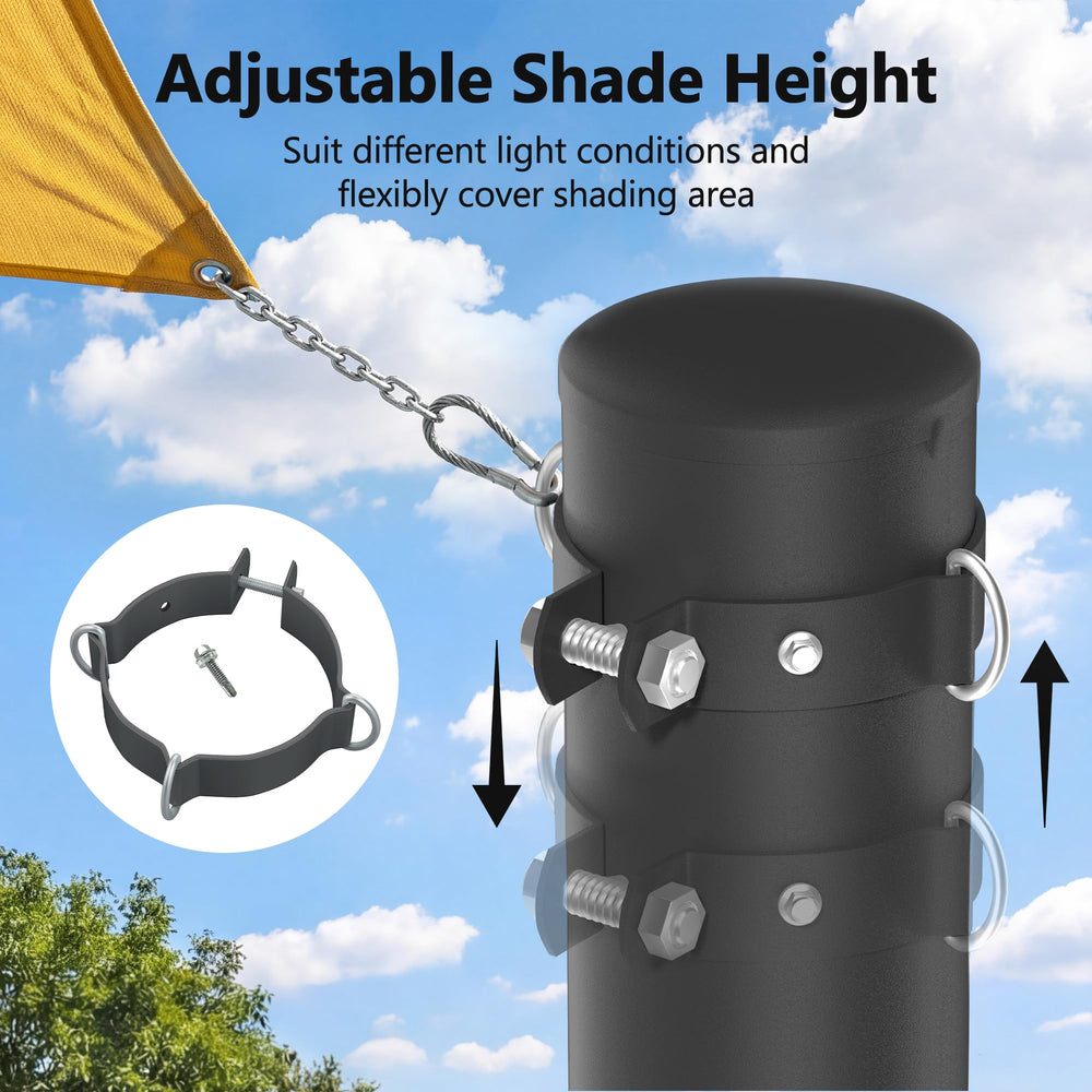 Yakmax assembled 12ft pole standing on lawn illustrating strong vertical support