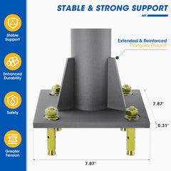 Yakmax closeup of adjustable D-ring clamp showing flexible sail attachment options