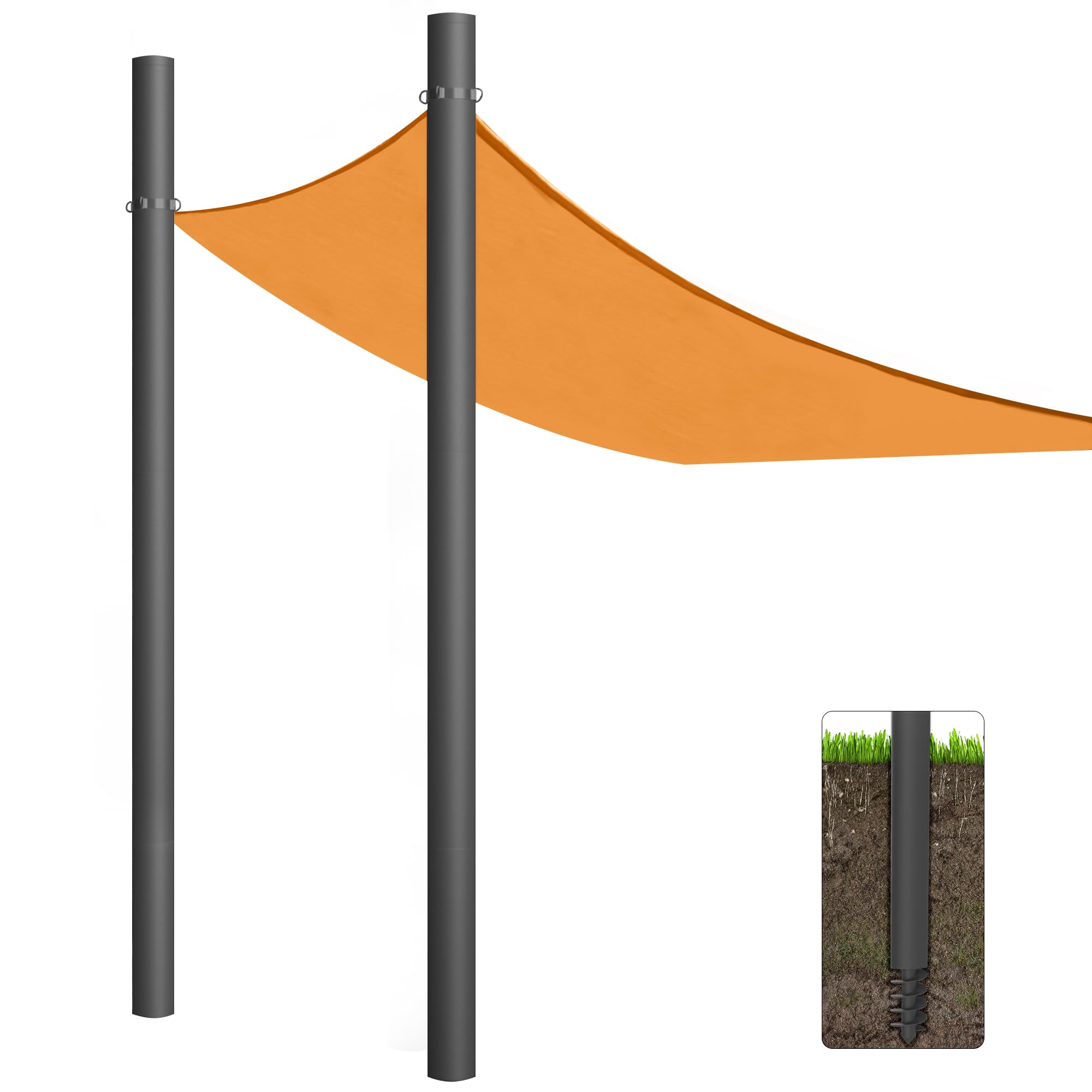 Yakmax front view packed poles showing complete kit and ready-to-install benefit