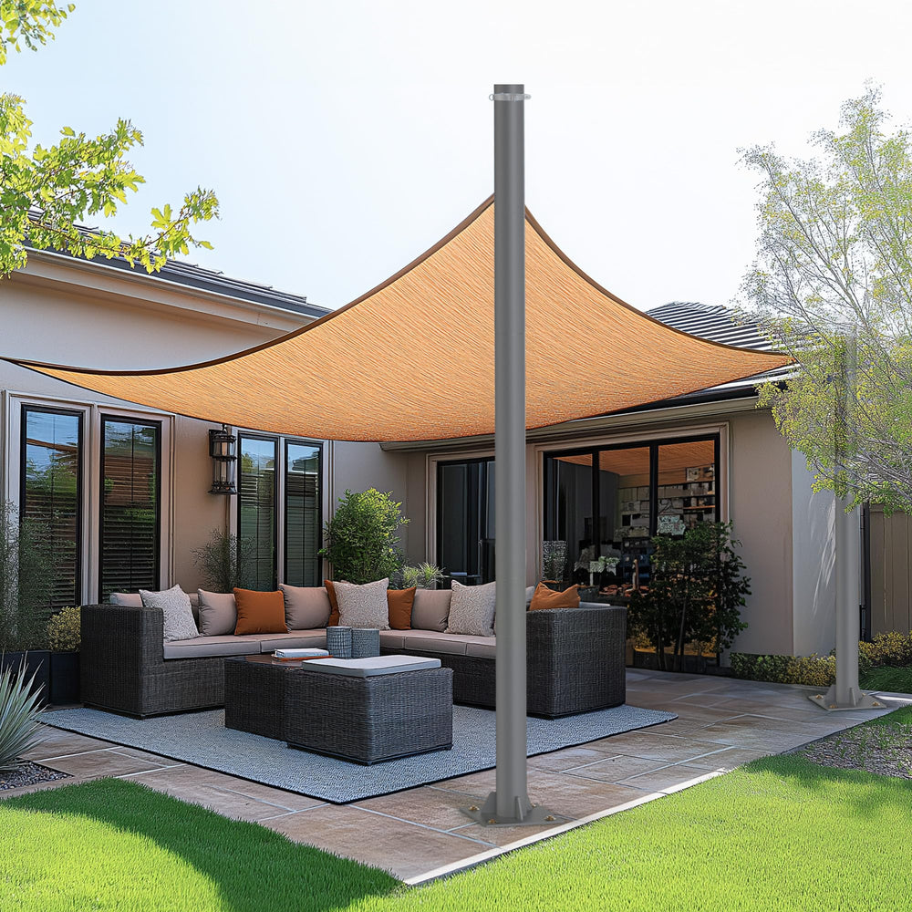 Yakmax front view pole showing full 10ft height and sturdy profile for reliable shade