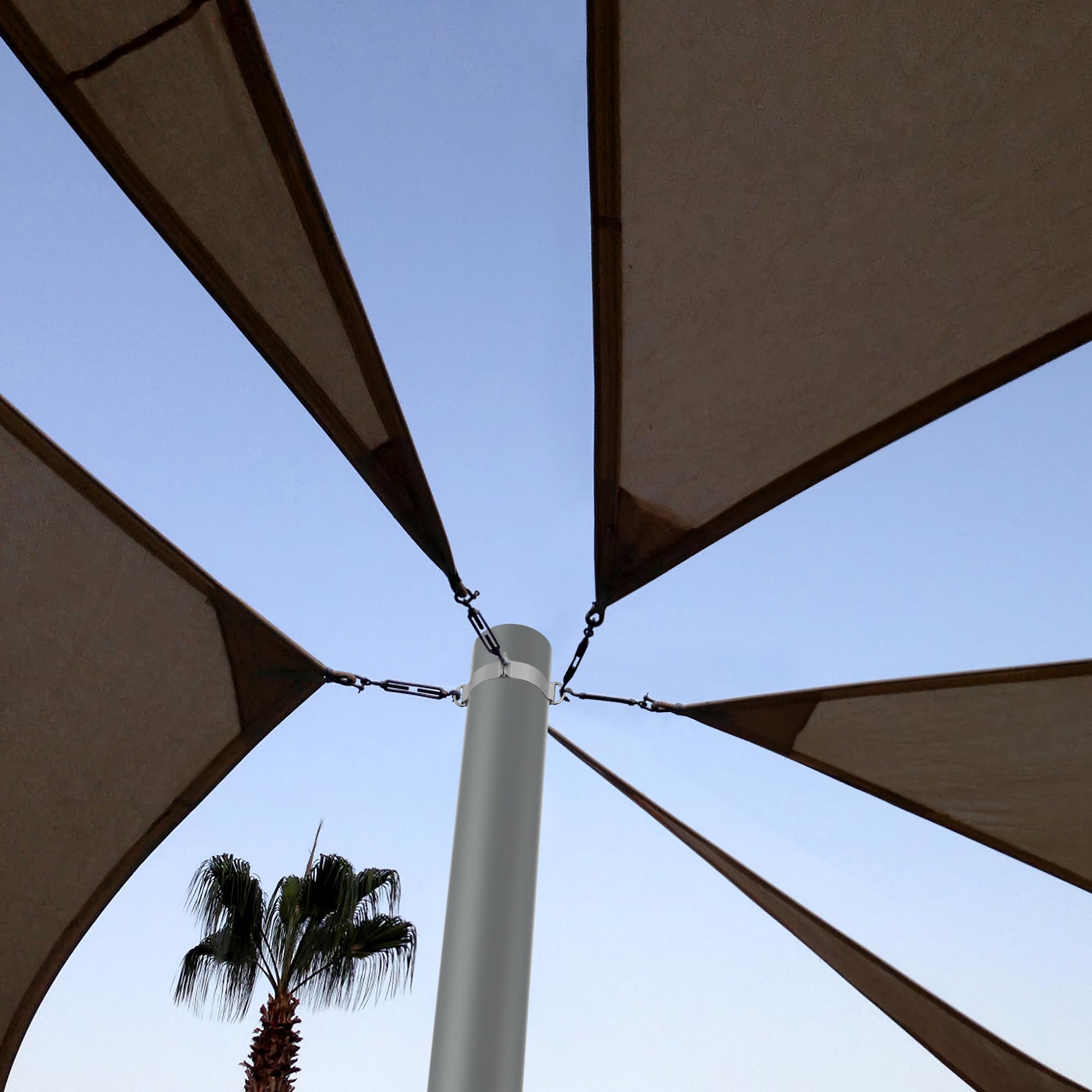 Yakmax playground shade example presenting pole supporting sail to cool play area