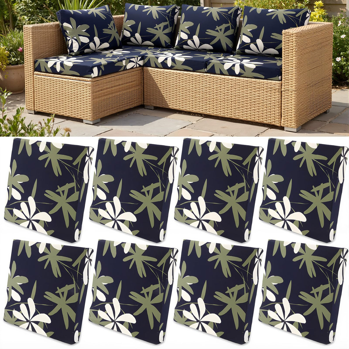 Yalikop front packaged set showing eight covers and quick style refresh