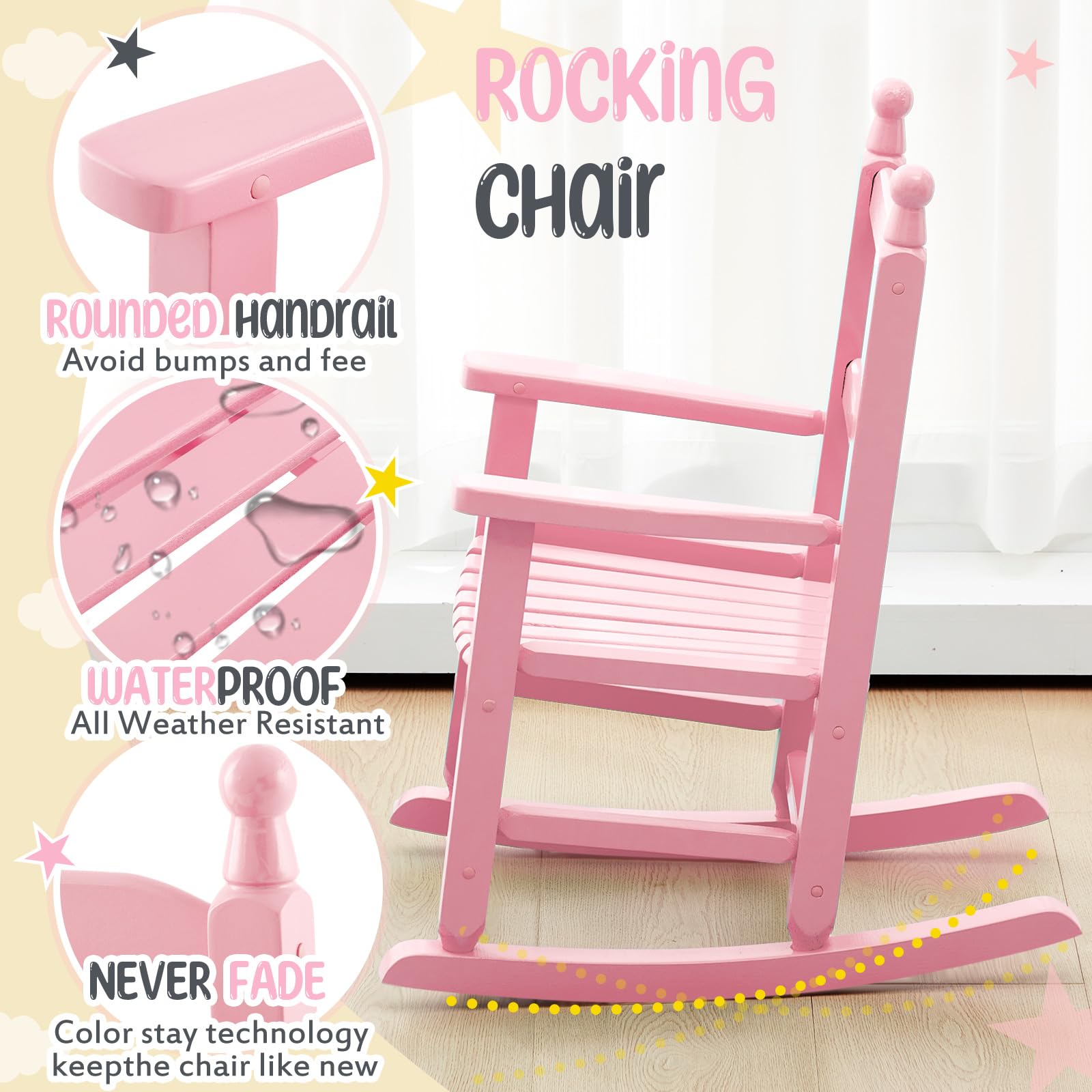 Yalikop side profile of child using the rocker demonstrating stable motion and safety