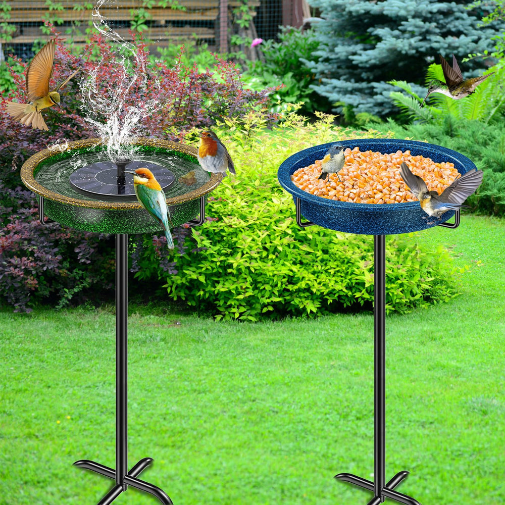 YALINKA bowl fitted with small solar fountain, adds motion to attract birds