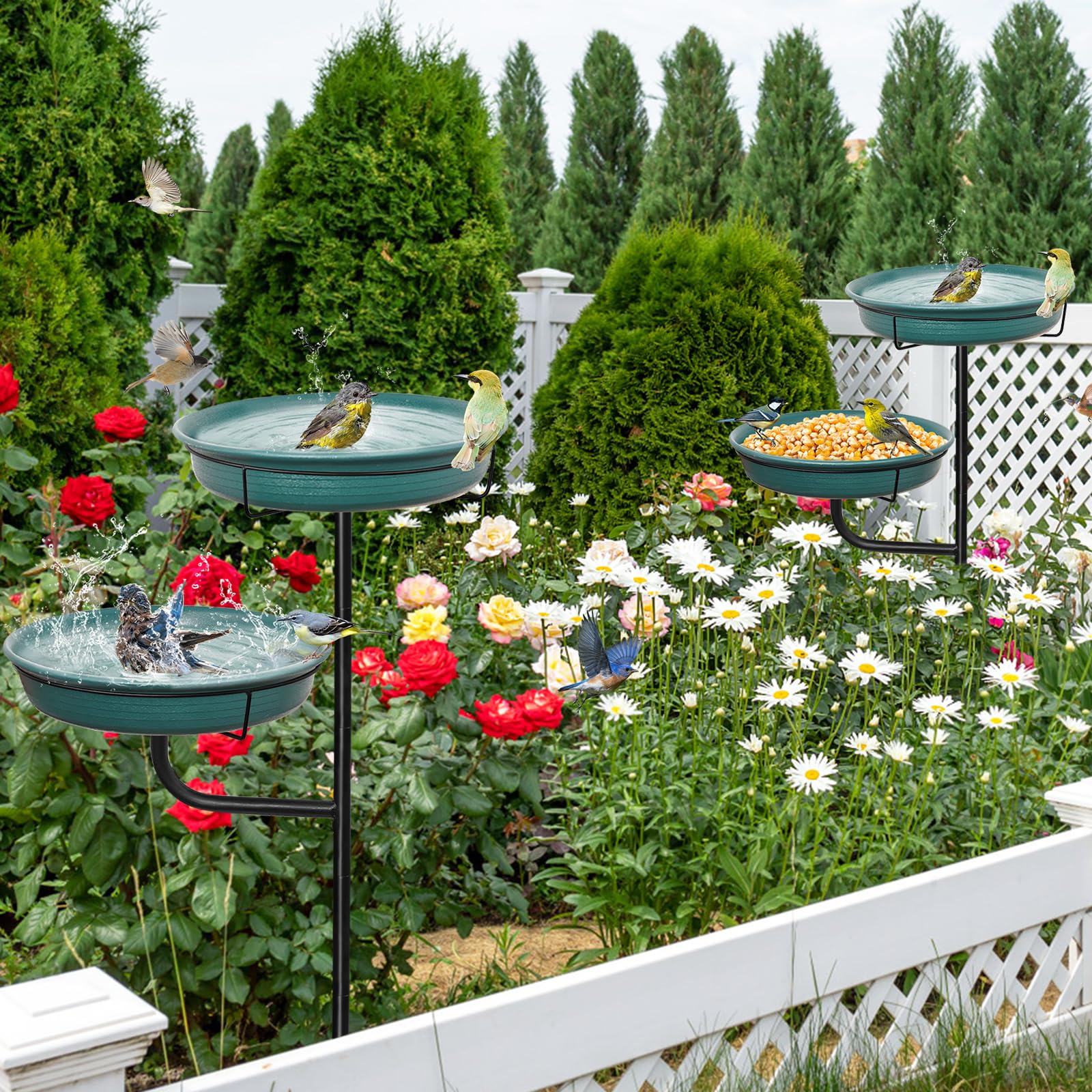 YALINKA birdbath placed in garden lawn showing natural blending and decorative benefit