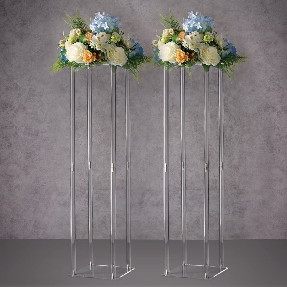 YALLOVE front view clear acrylic stand shows clean lines and modern look