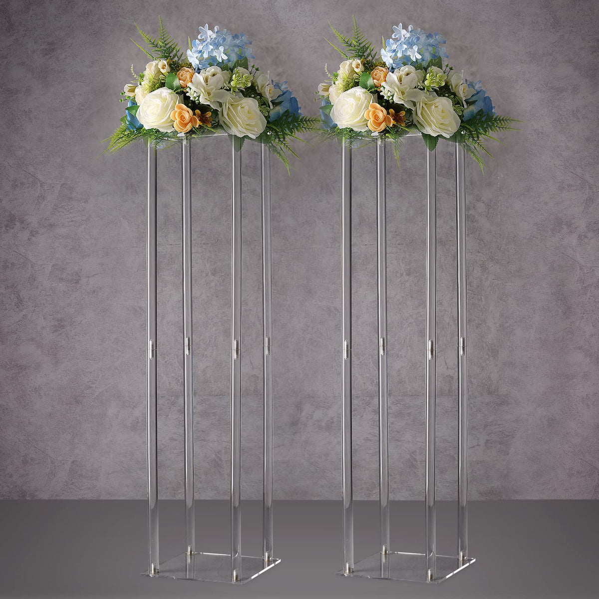 YALLOVE front view clear acrylic stand shows clean lines and modern look