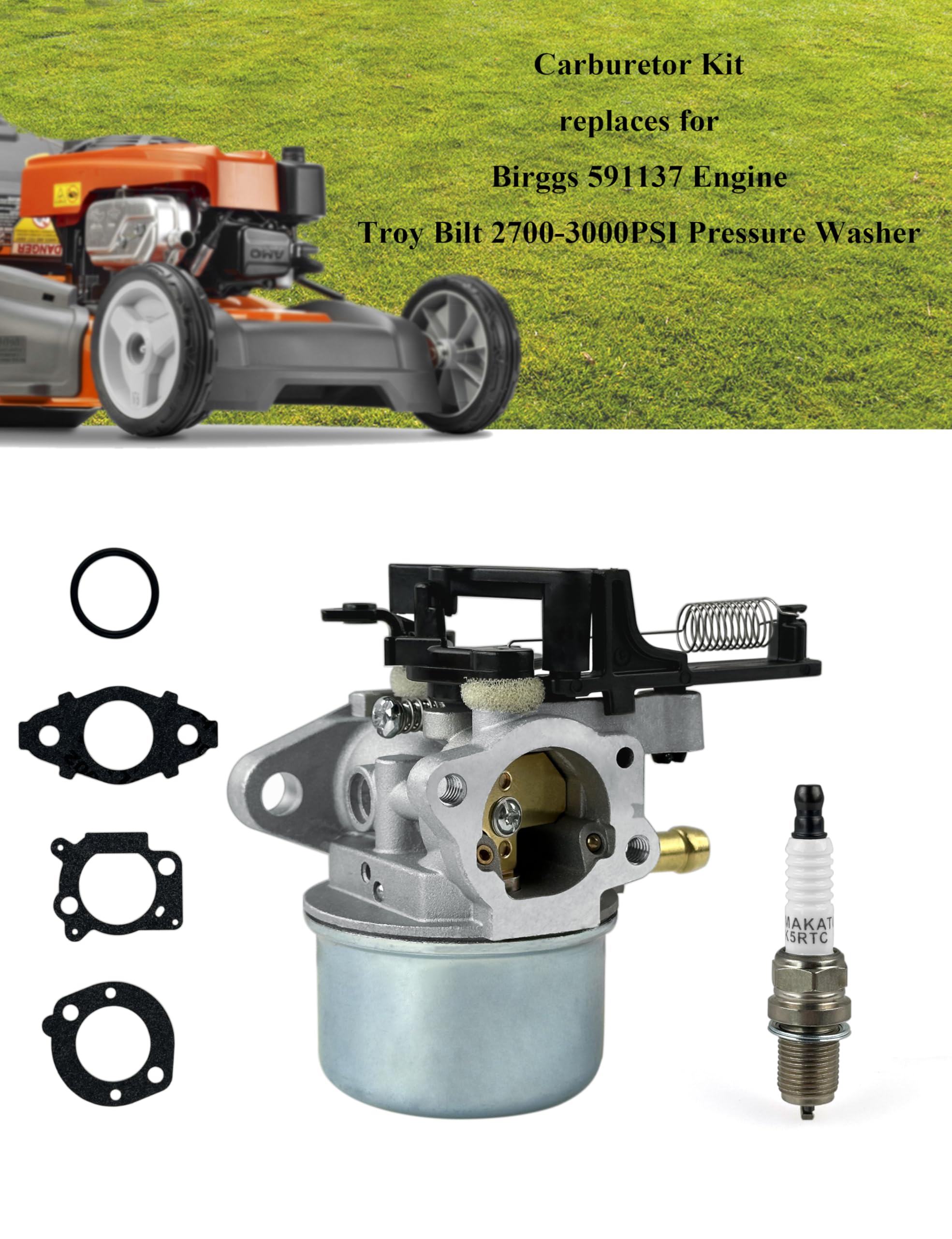 YAMAKATO carburetor next to ruler showing compact size for 7.75–8.75 HP engines