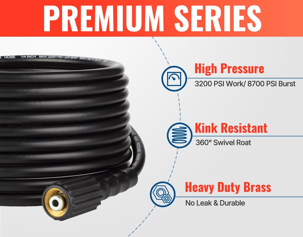 YAMATIC 25ft hose laid out to show kink-resistant flexibility and easy handling
