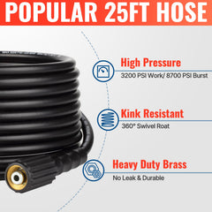 YAMATIC 3/8" swivel connector detail showing anti-kink rotation benefit