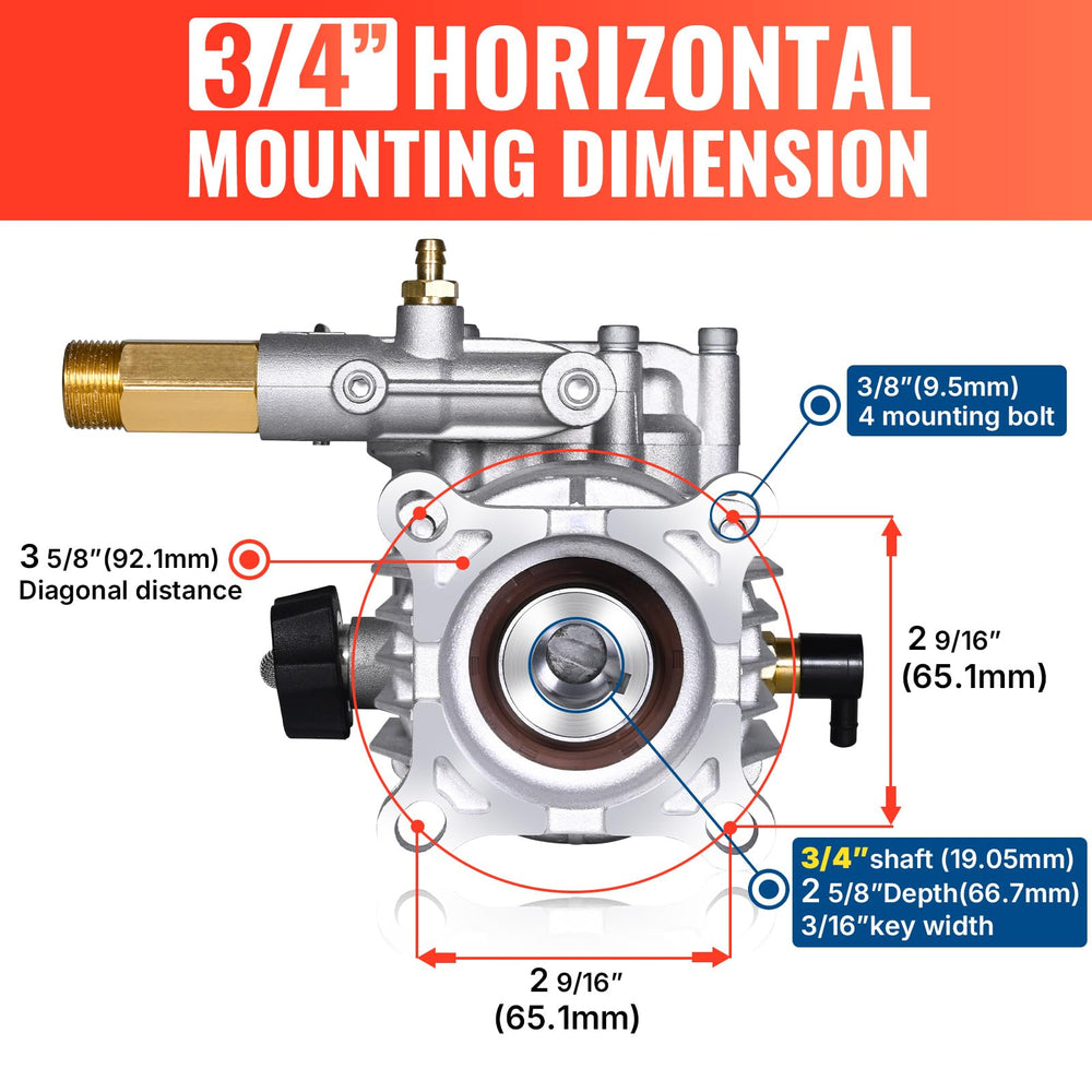 YAMATIC top view of bolt pattern to confirm SAE mounting compatibility