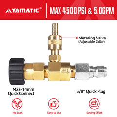 YAMATIC close-up of brass and stainless construction highlighting corrosion resistance