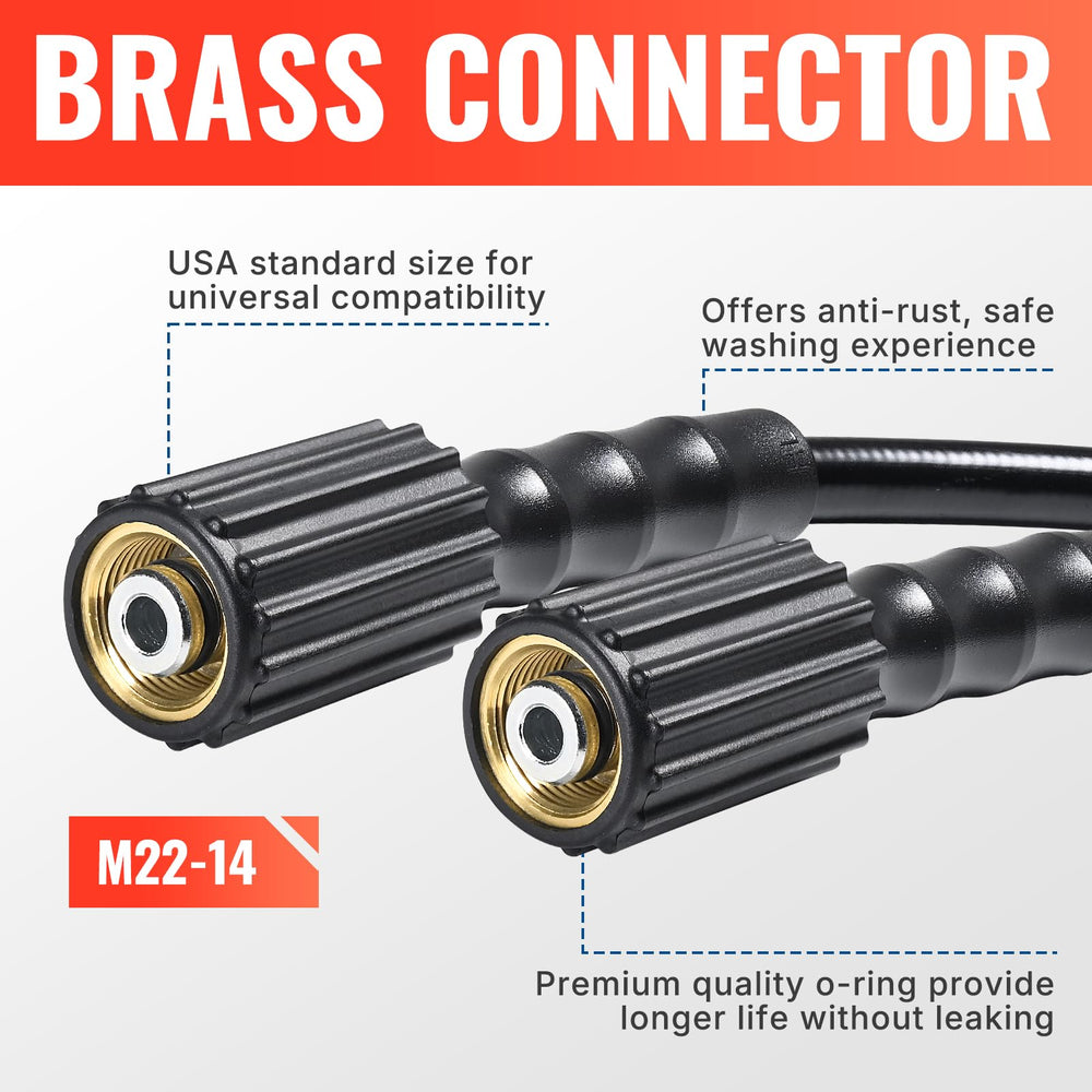 YAMATIC coiled hose beside a ruler for visual size and storage benefit