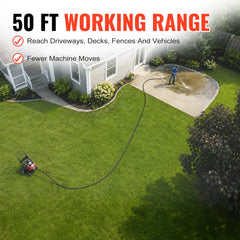 YAMATIC hose in use washing a car showing extended reach and cleaning convenience