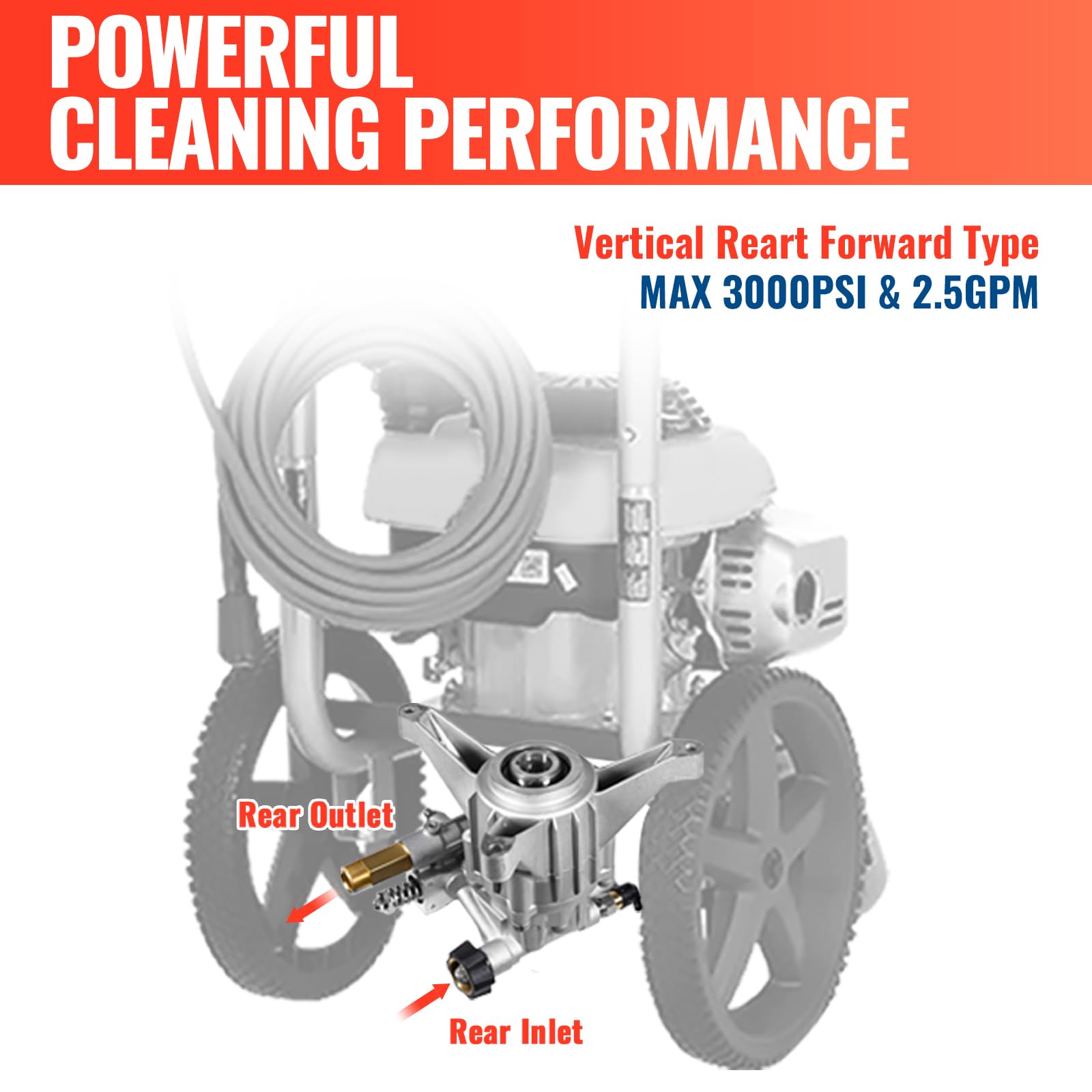 YAMATIC pump installed on a pressure washer showing restored cleaning performance