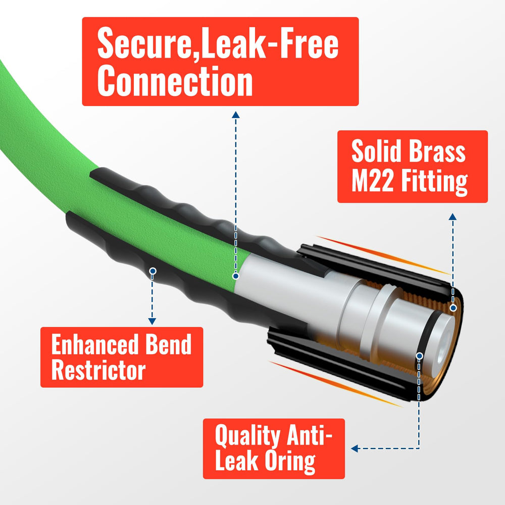 YAMATIC hose flexing to show kink-resistant design for uninterrupted water