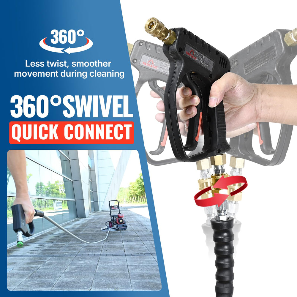 YAMATIC hose laid beside ruler showing 100 ft scale for correct sizing