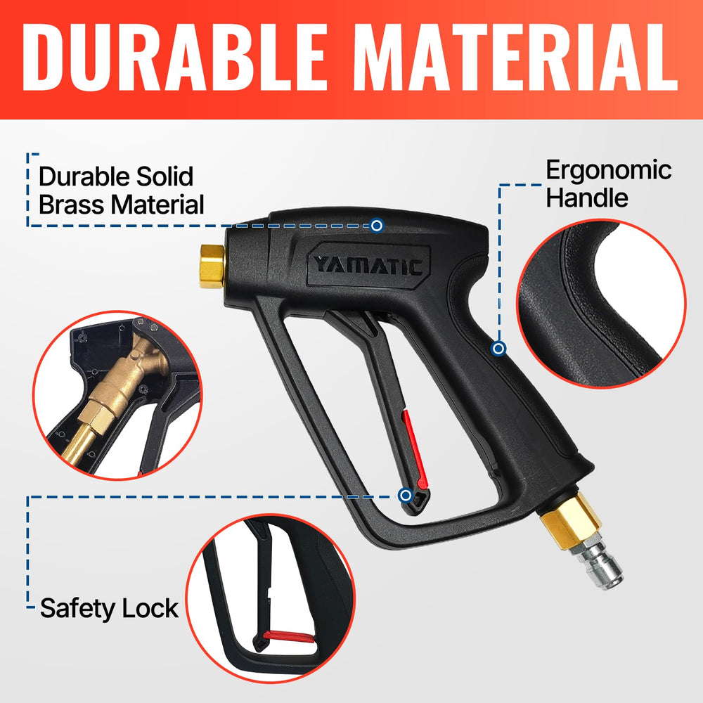 YAMATIC array of five nozzle tips and M22 coupler for versatile spray patterns and quick setup