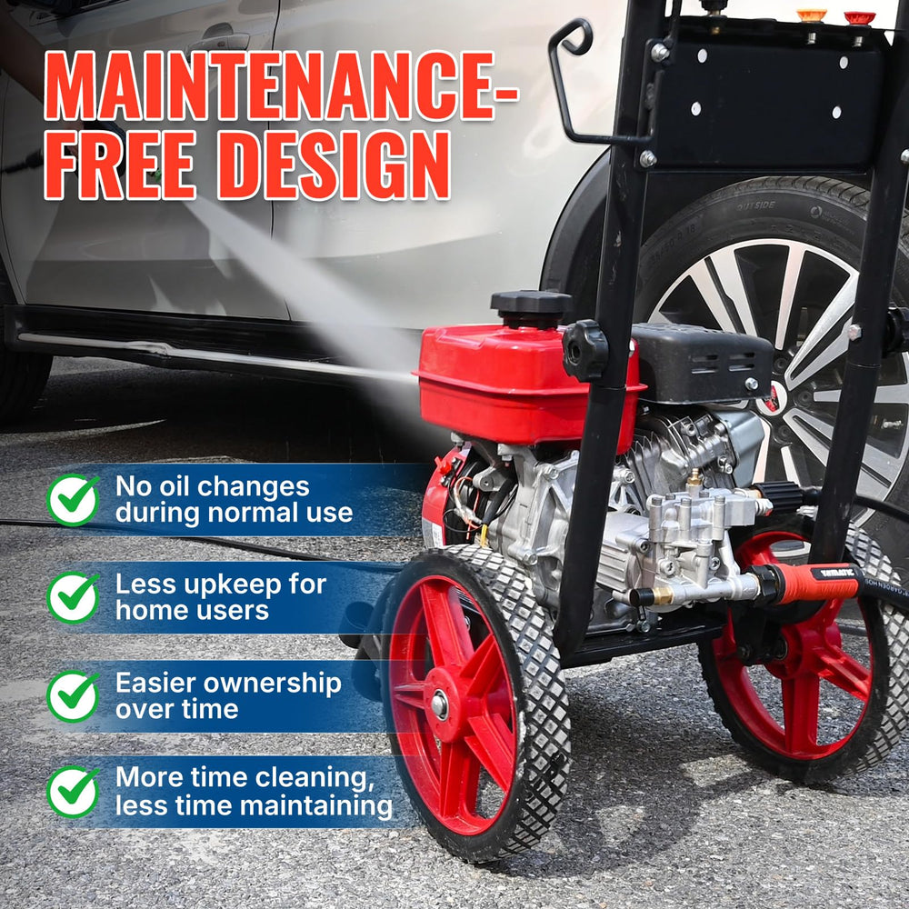 YAMATIC pump mounted on small engine showing direct-replacement benefit