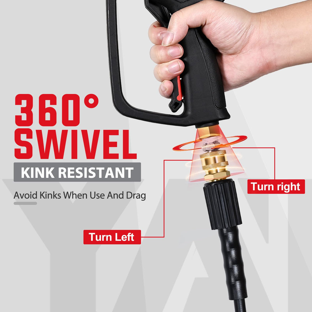 YAMATIC side profile of short handle, ergonomic design reduces hand fatigue