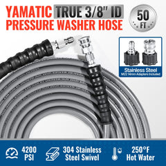 YAMATIC close-up of 304 stainless swivel connector preventing rust