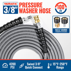 YAMATIC swivel quick-connect close-up showing tangle-free rotation benefit