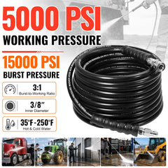 YAMATIC stainless swivel quick-connect close-up reduces hose twist