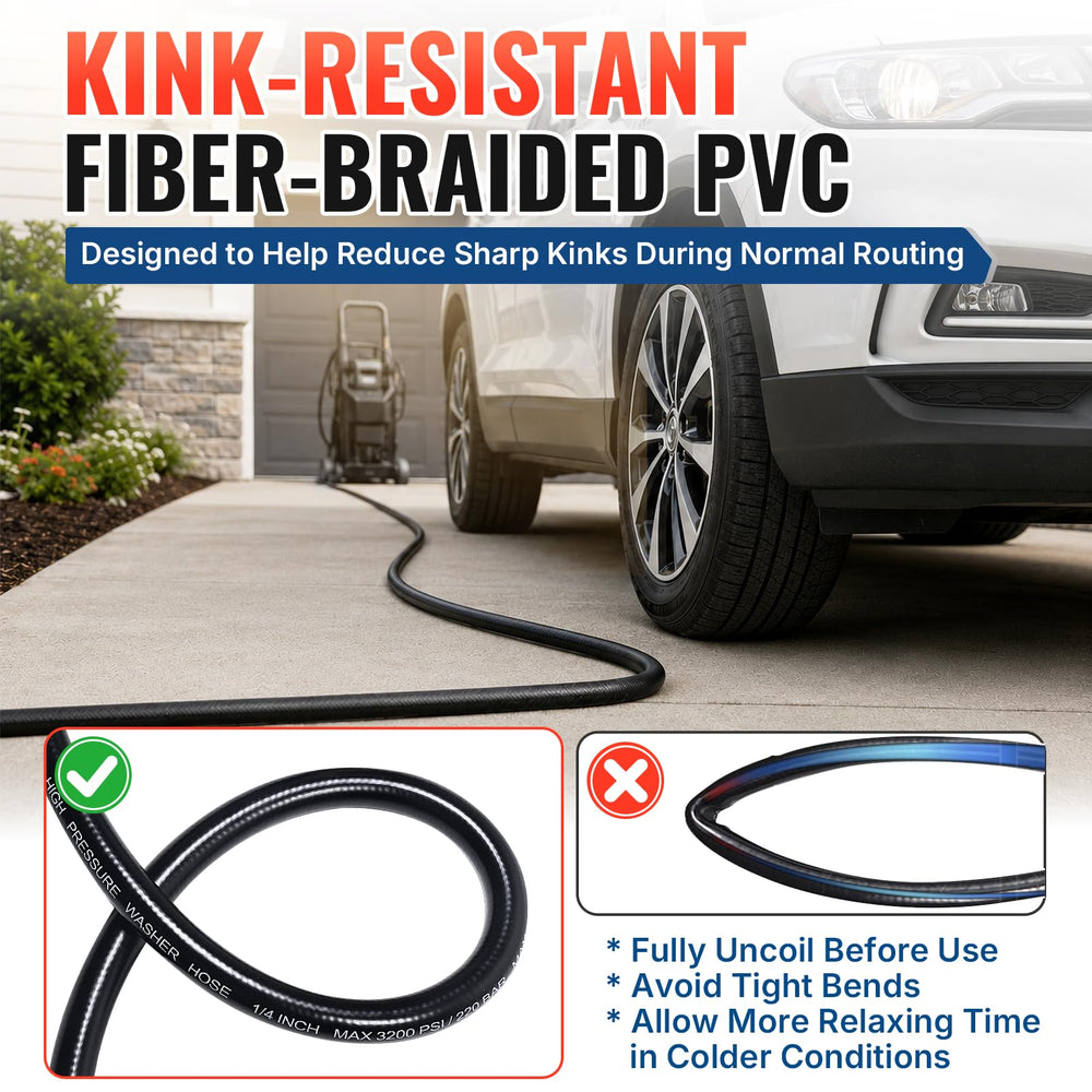 YAMATIC fiber-braided reinforcement texture detail, kink-resistance benefit