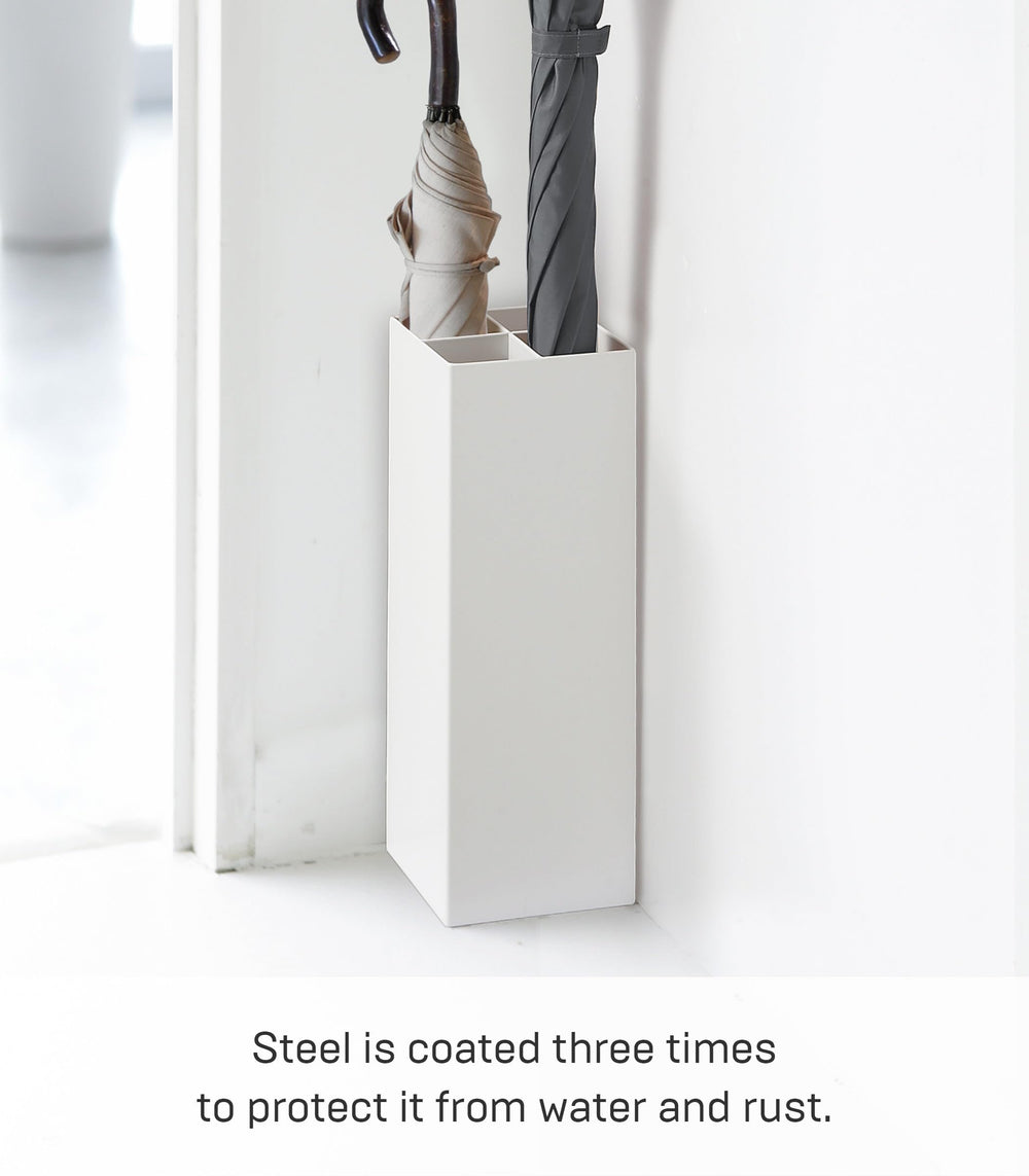 Yamazaki powder-coated steel close-up showing water and rust resistance benefit