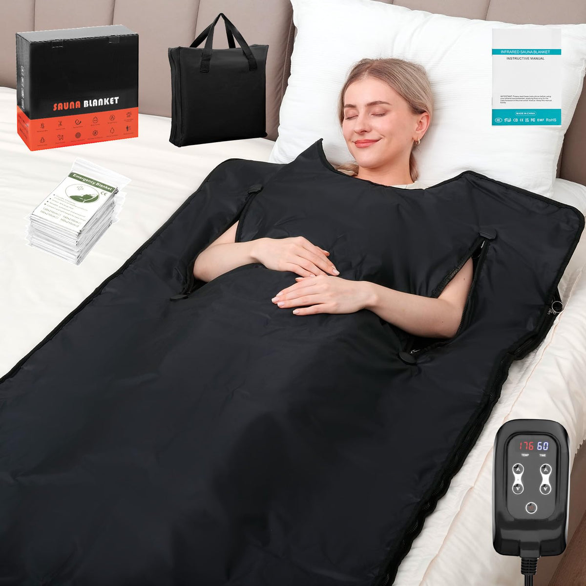 yamxun front view showing full blanket coverage and easy setup for comfort