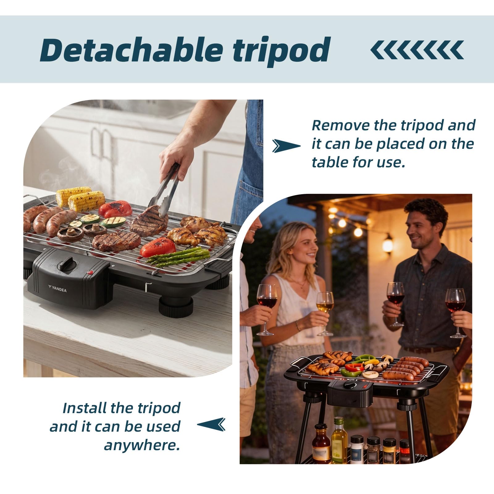 YANDEA close-up of non-stick cooking surface highlighting easy-release benefit