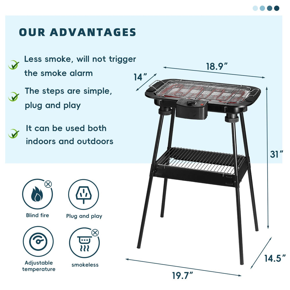 YANDEA grill in use on patio with food showing quick outdoor cooking convenience