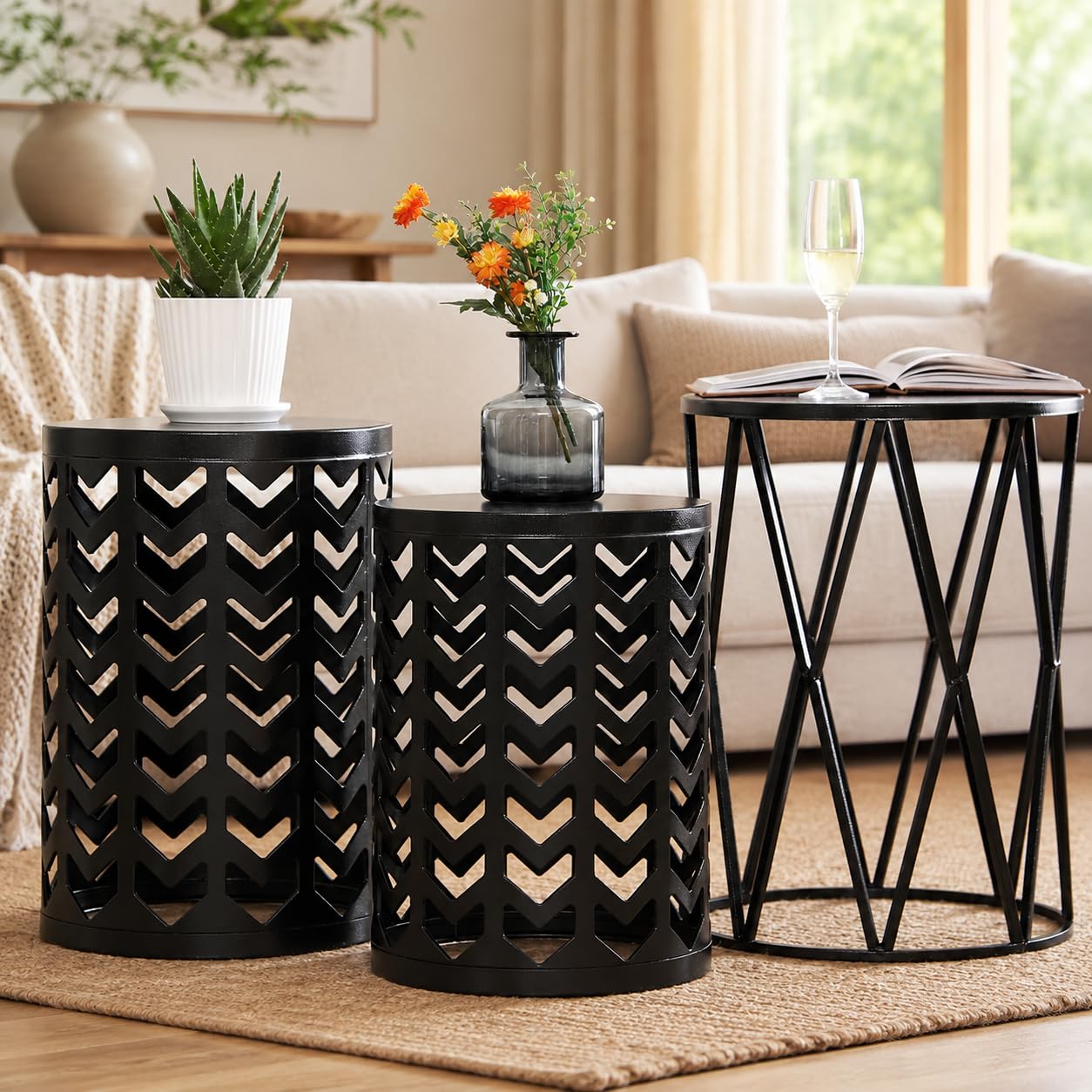 Y&M close-up of table top metal finish highlighting durable surface and easy cleaning