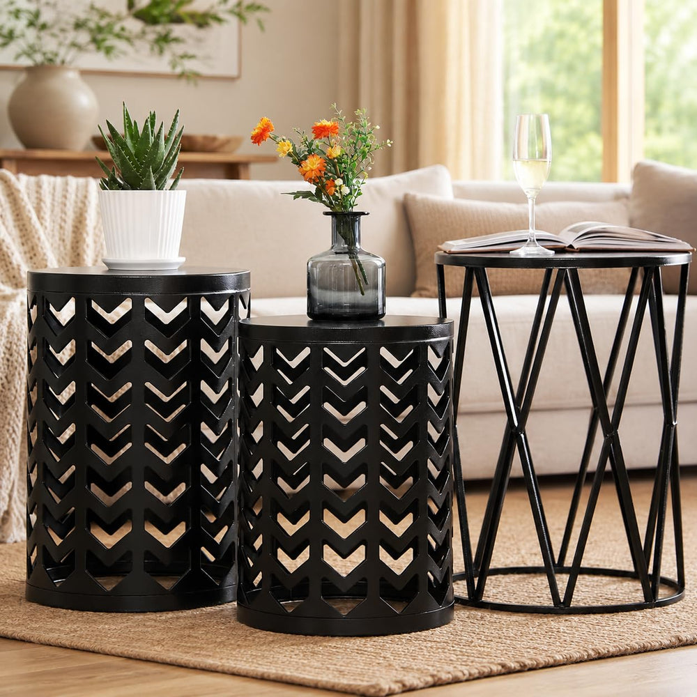 Y&M close-up of table top metal finish highlighting durable surface and easy cleaning