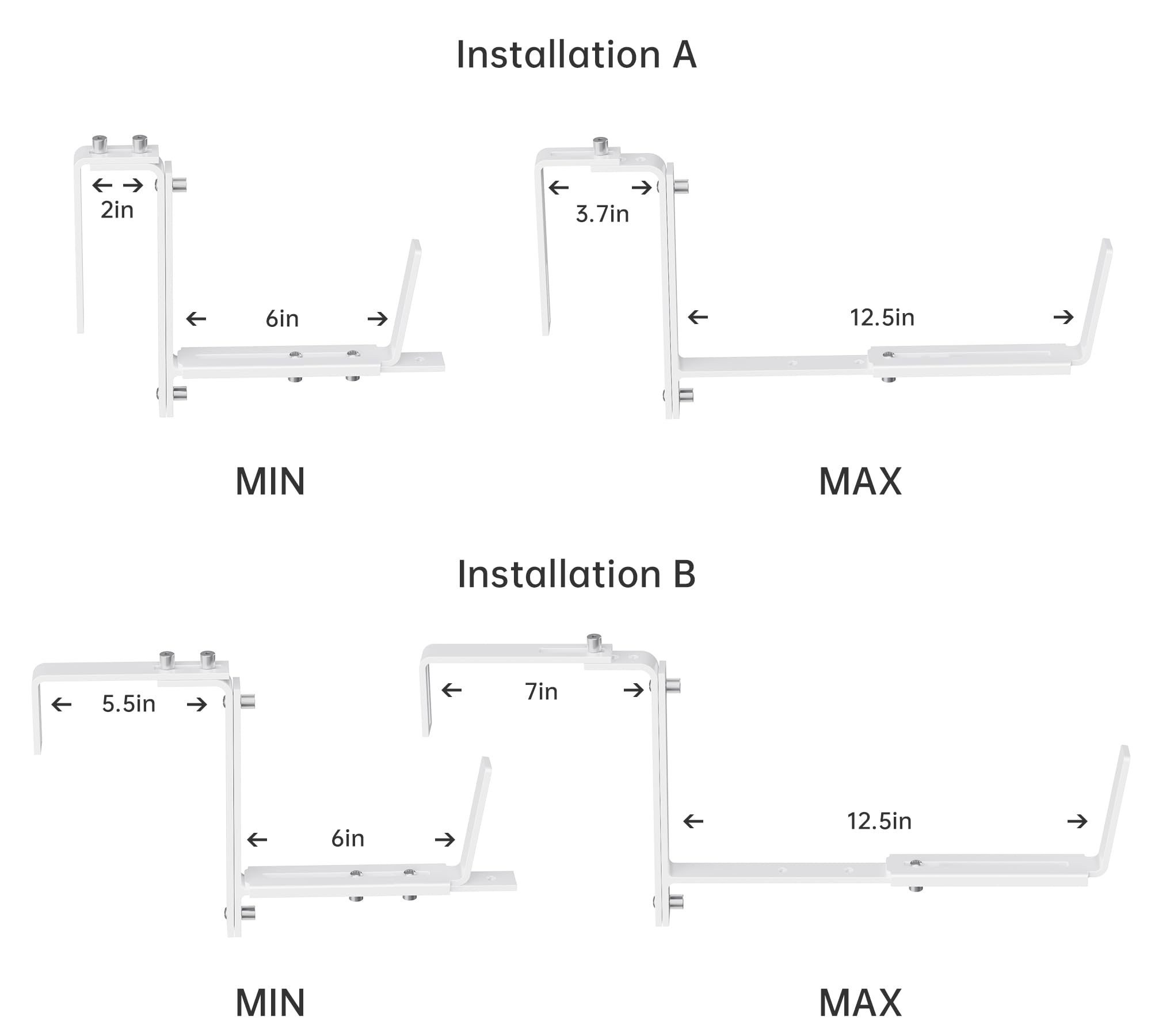 Y&M bracket mounted on exterior wall showing stable support for window box