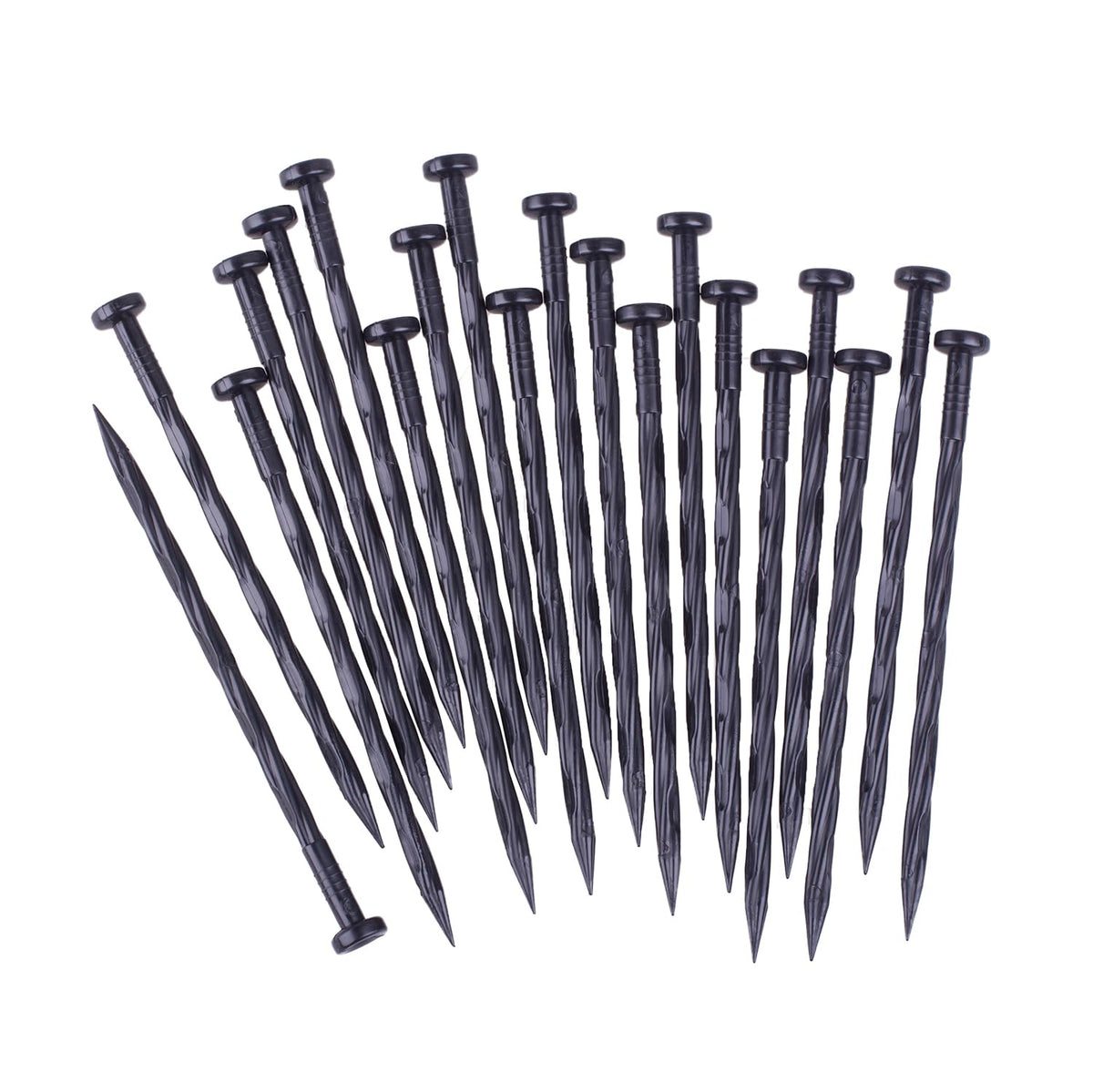 YANEYRIE front packaging showing 300 black 8-inch anchoring spikes and quantity benefit