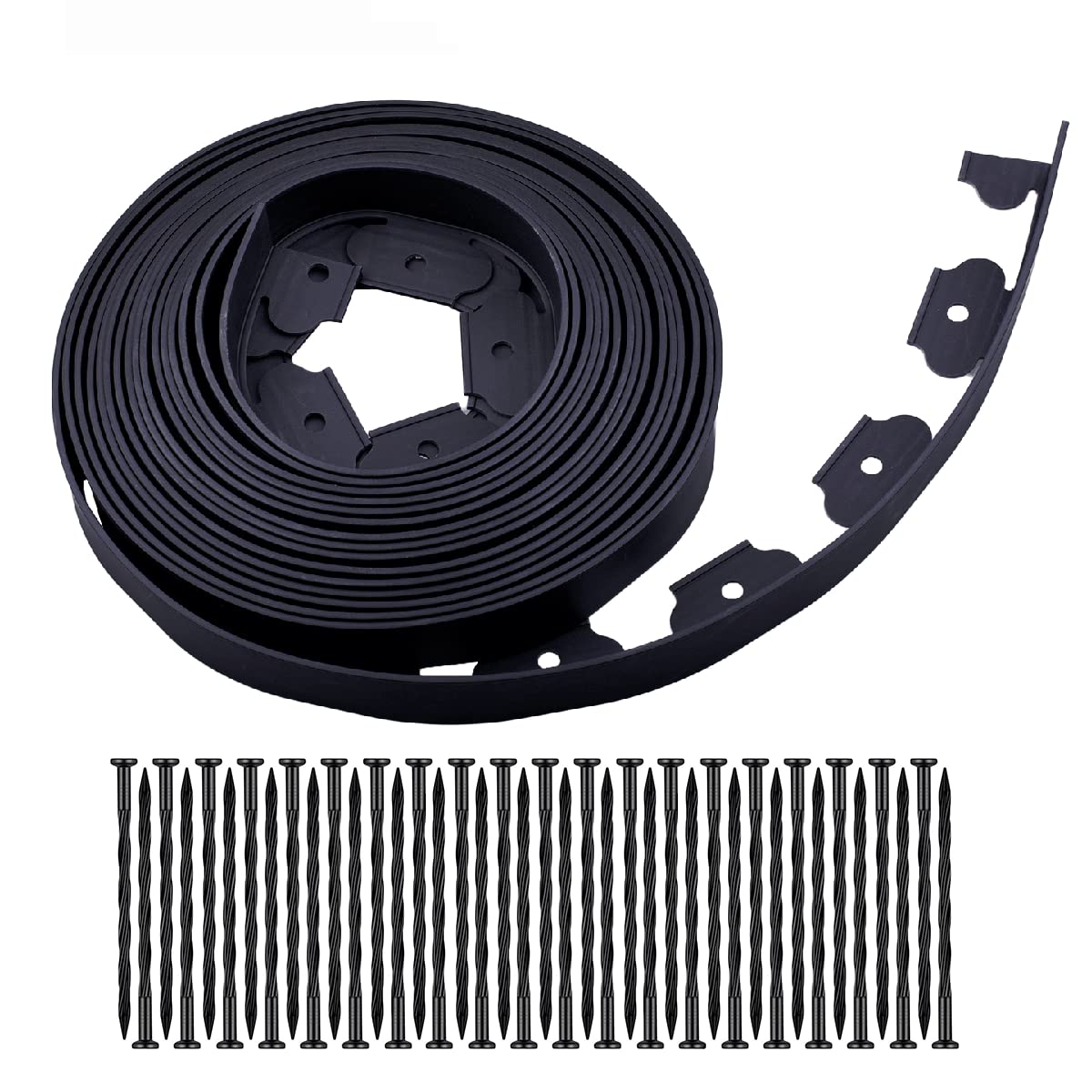 YANEYRIE front view of the 40ft garden edging kit showing compact roll for easy storage and transport
