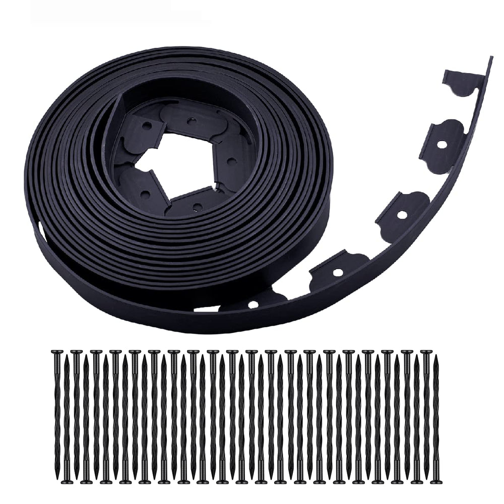 YANEYRIE front view of the 40ft garden edging kit showing compact roll for easy storage and transport