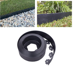 YANEYRIE edging installed around flower bed showing tidy separation benefit