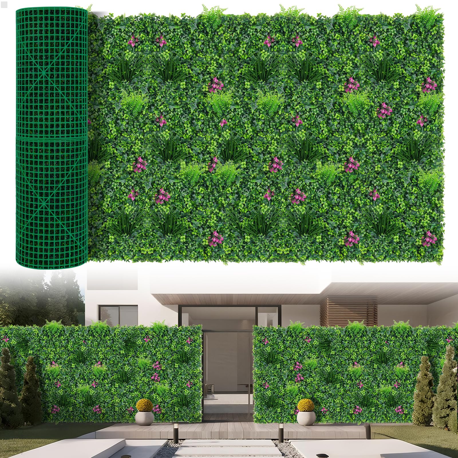 Yangrass front view of full 40x120 panel showing dense mint leaves for instant greenery
