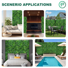 Yangrass panel installed on a fence giving privacy and year-round greenery